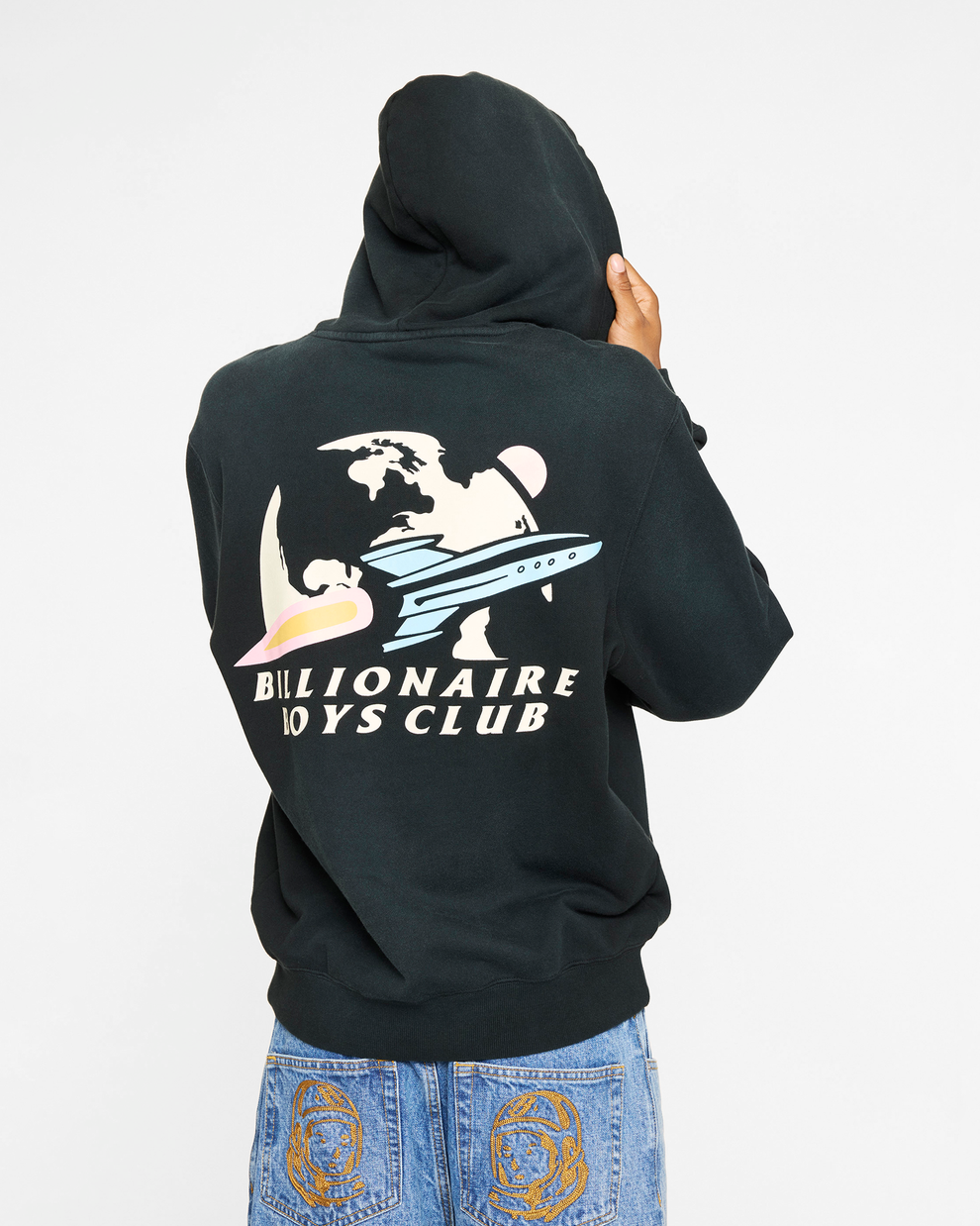 【Billionaire Boys Club-ビリオネアボーイズクラブ】 NEW WORLD HEAVY WASH FADED HOODIE / WHASHED BLACK (フーディー/ウォッシュドブラック)