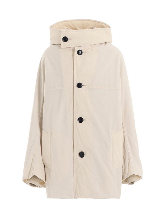 【Y's - ワイズ】NY/ VINTAGE OXFORD HOODIE COAT / OFF WHITE (コート/オフホワイト)