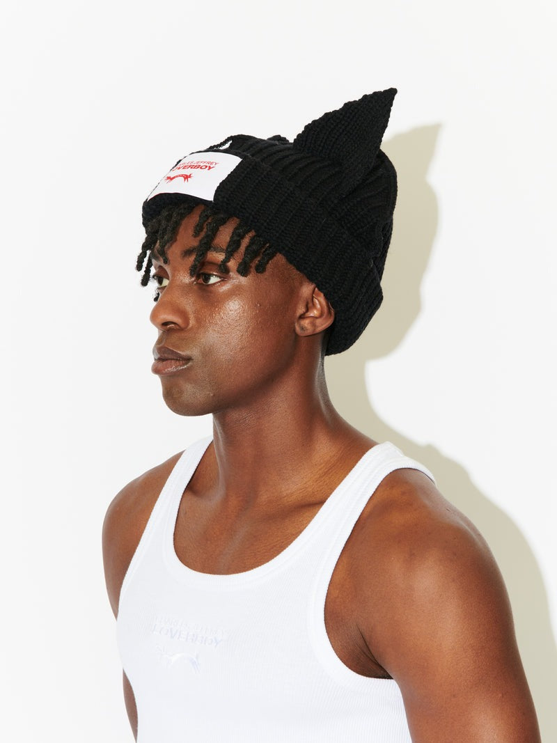 【Charles Jeffrey Loverboy - チャールズ ジェフリー ラバーボーイ】CHUNKY EARS BEANIE / BLACK (ビーニー/ブラック)