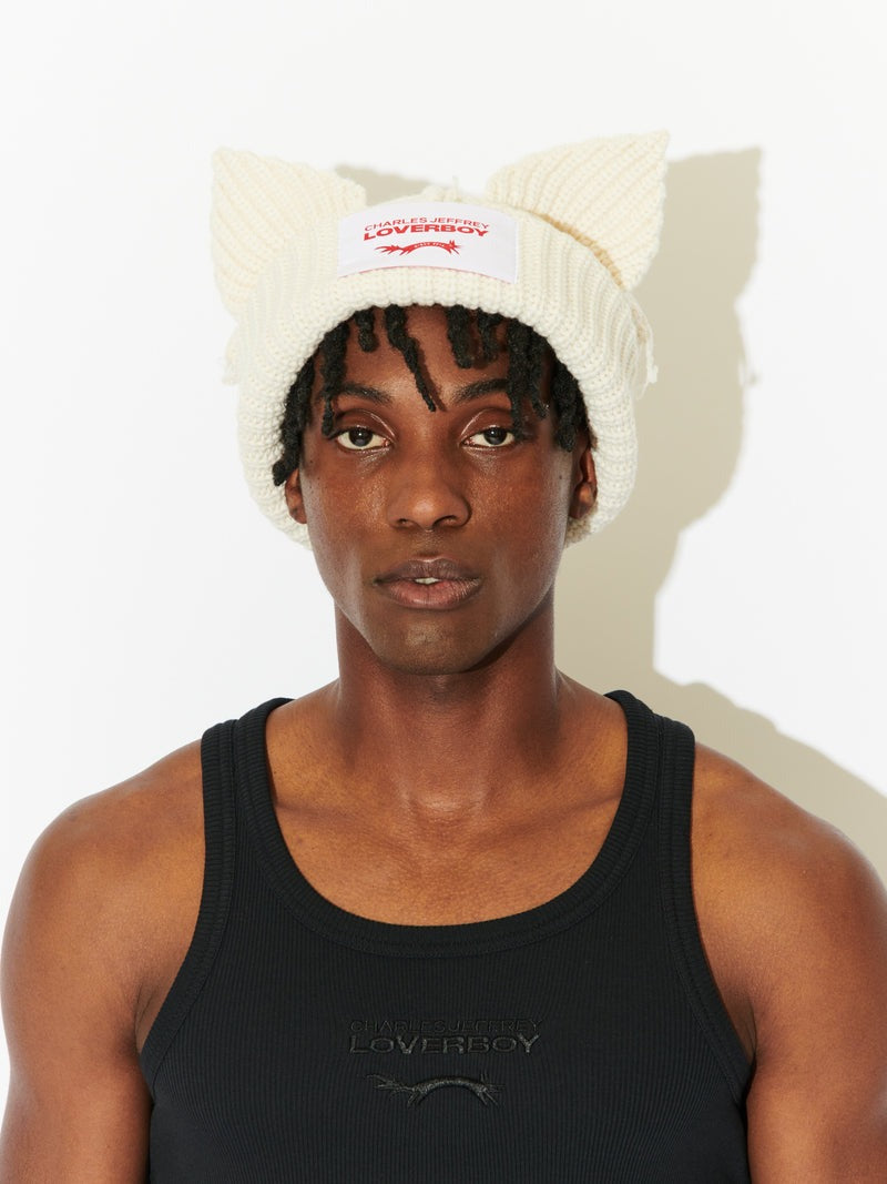 【Charles Jeffrey Loverboy - チャールズ ジェフリー ラバーボーイ】CHUNKY EARS BEANIE / ECRU (ビーニー/エクリュ)
