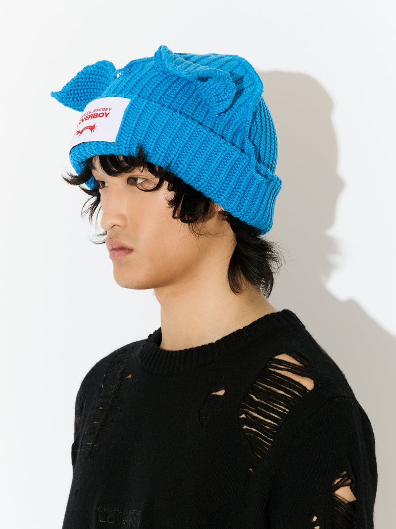 【Charles Jeffrey Loverboy - チャールズ ジェフリー ラバーボーイ】CHUNKY EARS BEANIE / BLUE (ビーニー/ブルー)