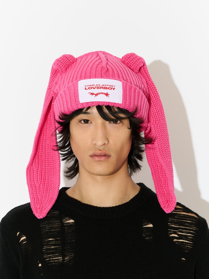 【Charles Jeffrey Loverboy - チャールズ ジェフリー ラバーボーイ】CHUNKY RABBIT BEANIE / PINK (ビーニー/ピンク)