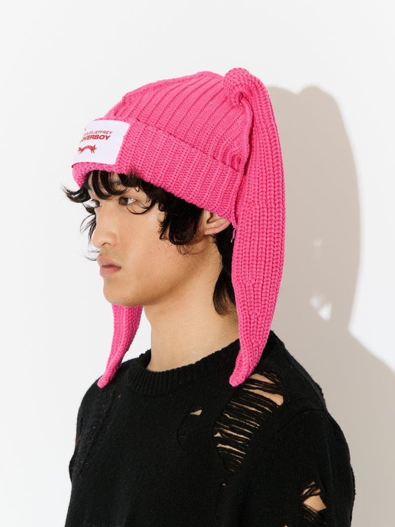 【Charles Jeffrey Loverboy - チャールズ ジェフリー ラバーボーイ】CHUNKY RABBIT BEANIE / PINK (ビーニー/ピンク)