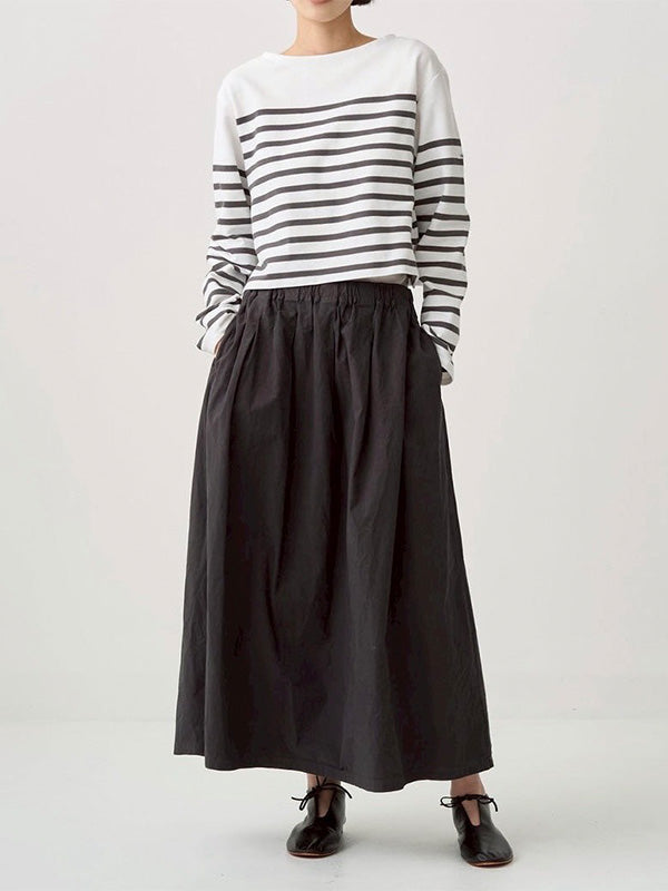 【ORCIVAL - オーシバル】Women's Garment Dye Poplin A-line Easy Skirt / SMOKE (スカート/スモーク)