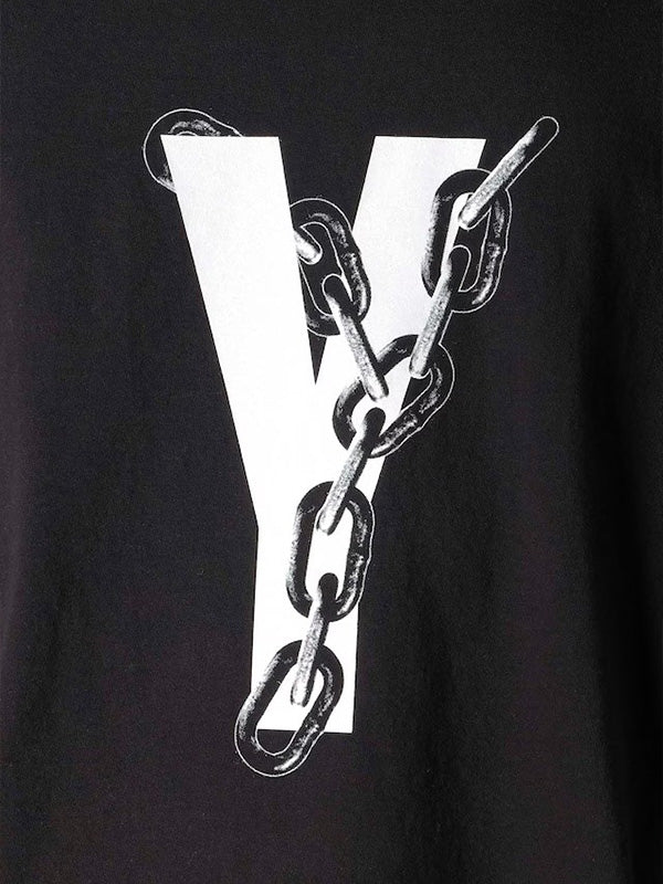 【Y's for men-ワイズフォーメン】"Y's for men × MASSES" COTTON SINGLE PRINT ROUND NECK SHORT SLEEVE T (Tシャツ/ブラック)