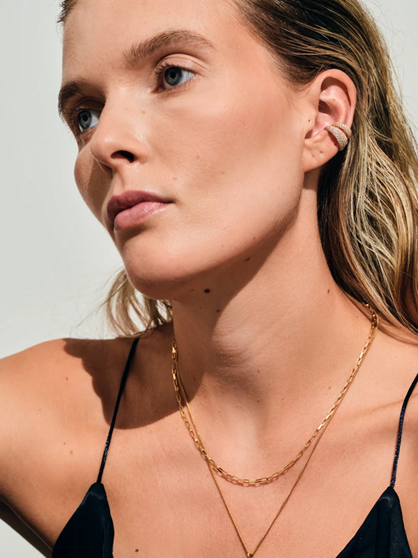 【TOM WOOD - トムウッド】Ear Cuff Thick Zirconia Gold (イヤーカフ/ Gold)