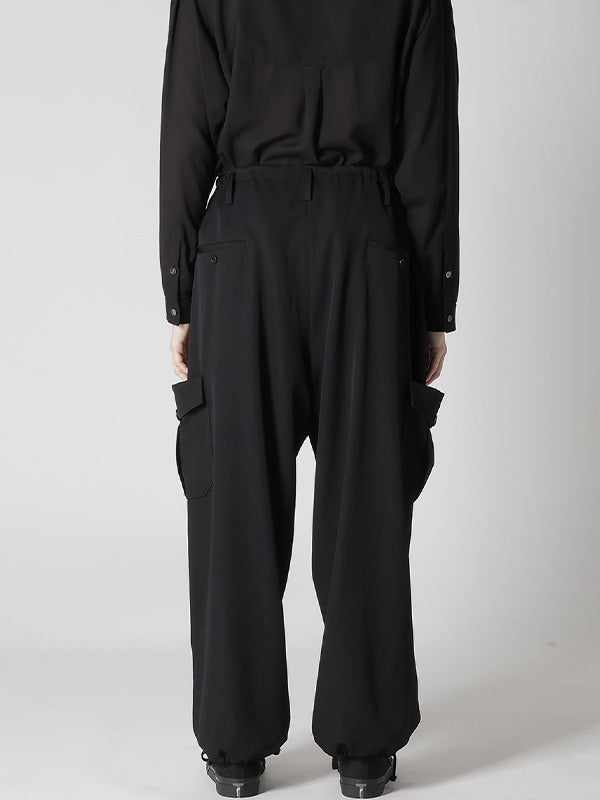 【Y's for men-ワイズフォーメン】GABARDINE STRING PANTS WITH SIDE OUT POCKET(パンツ/ブラック)