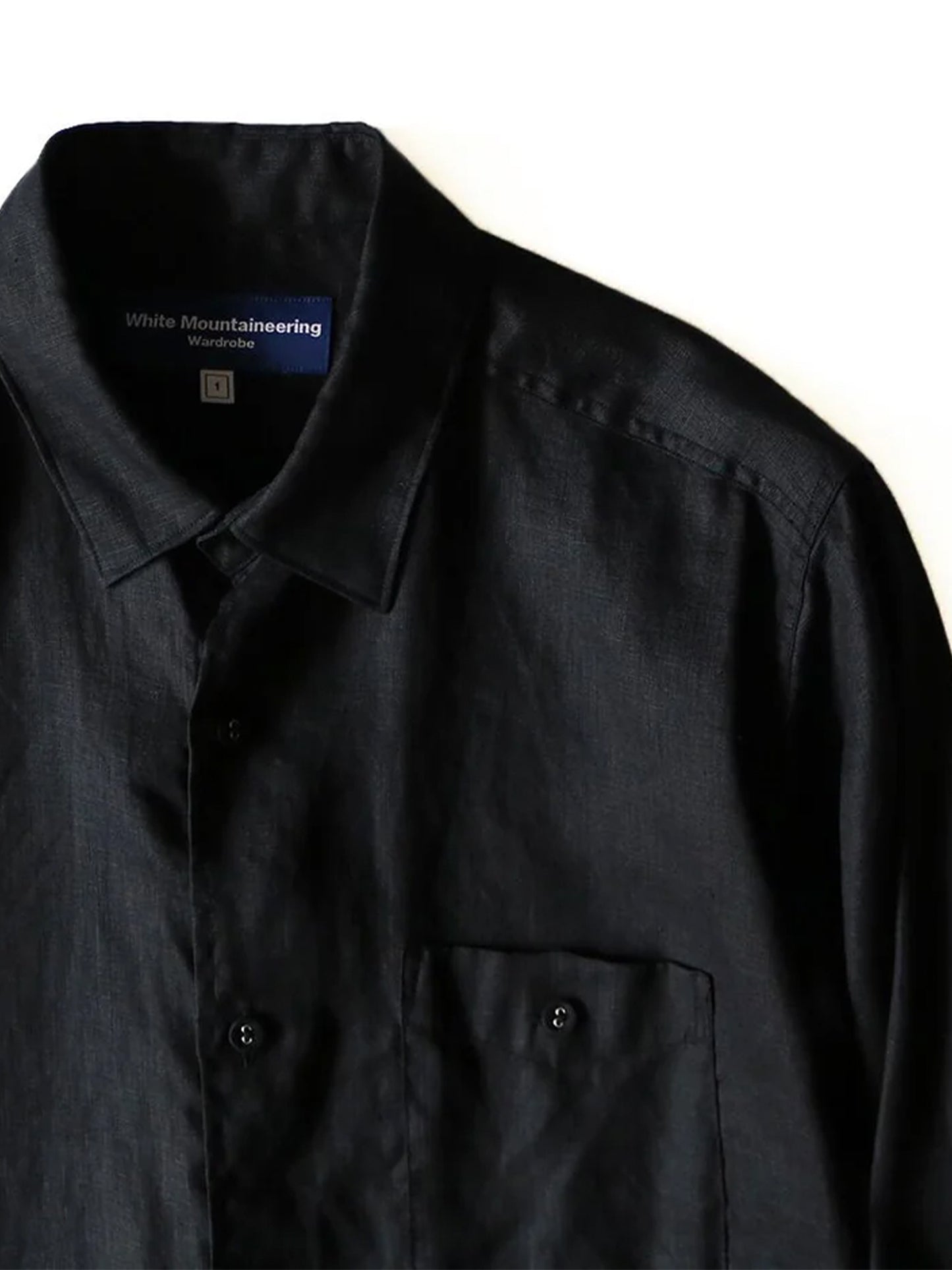 【White Mountaineering - ホワイトマウンテニアリング】LINEN SHIRT / BLACK(シャツ/ブラック)