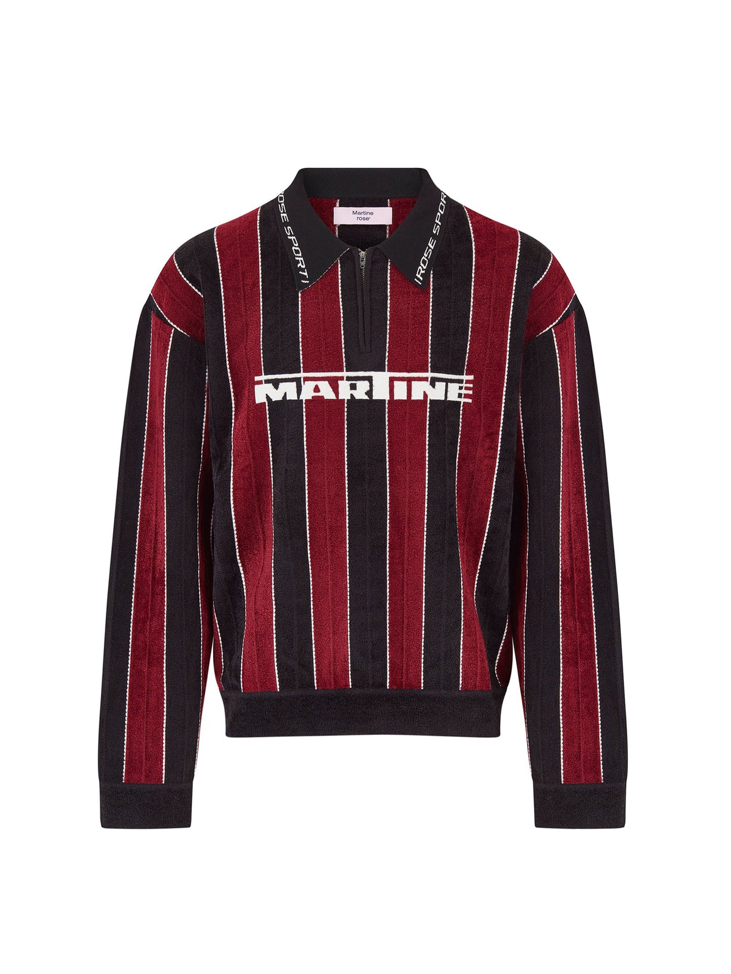 【Martine Rose - マーティンローズ】SPORTY LOGO POLO / BLACK & BURGUNDY (ポロシャツ/ブラック&バーガンディ)