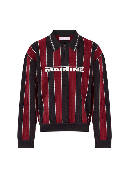 【Martine Rose  - マーティンローズ】SPORTY LOGO POLO / BLACK & BURGUNDY (ポロシャツ/ブラック&バーガンディ)