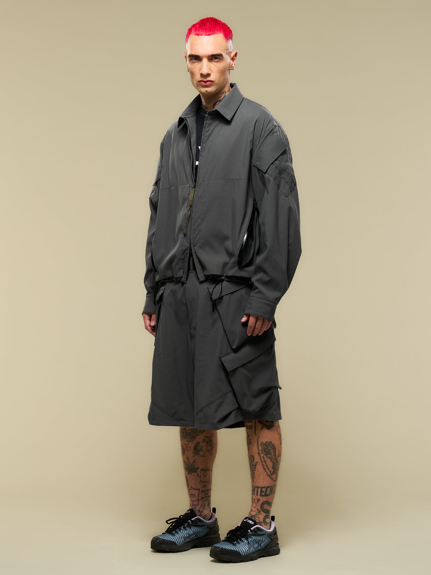 【ACRONYM - アクロニウム】LA12-M / NYLON STRETCH SHIRT(ジャケット/グレー)
