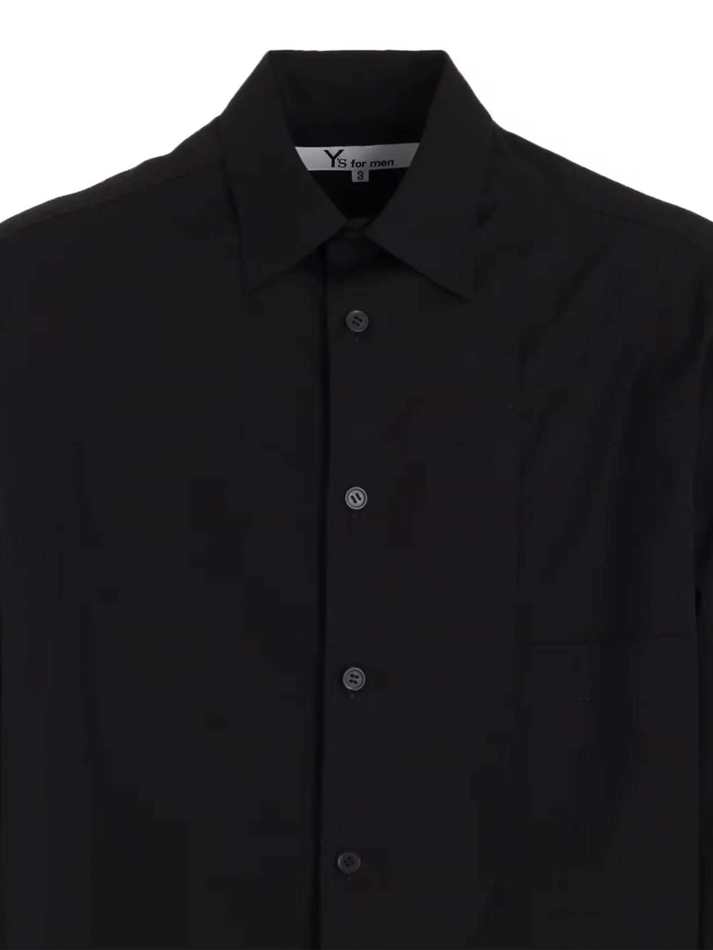 【Y's for men-ワイズフォーメン】100/2 BROAD SHIRT WITH FRONT LEFT LAYER(シャツ/ブラック)
