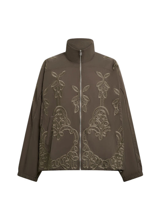 【BLUE MARBLE - ブルーマーブル 】Khaki Embroidered Track Jacket / Khaki(トラックジャケット/カーキ)