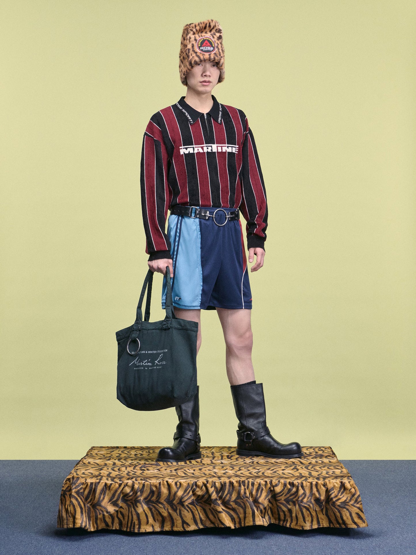 【Martine Rose  - マーティンローズ】SPORTY LOGO POLO / BLACK & BURGUNDY (ポロシャツ/ブラック&バーガンディ)