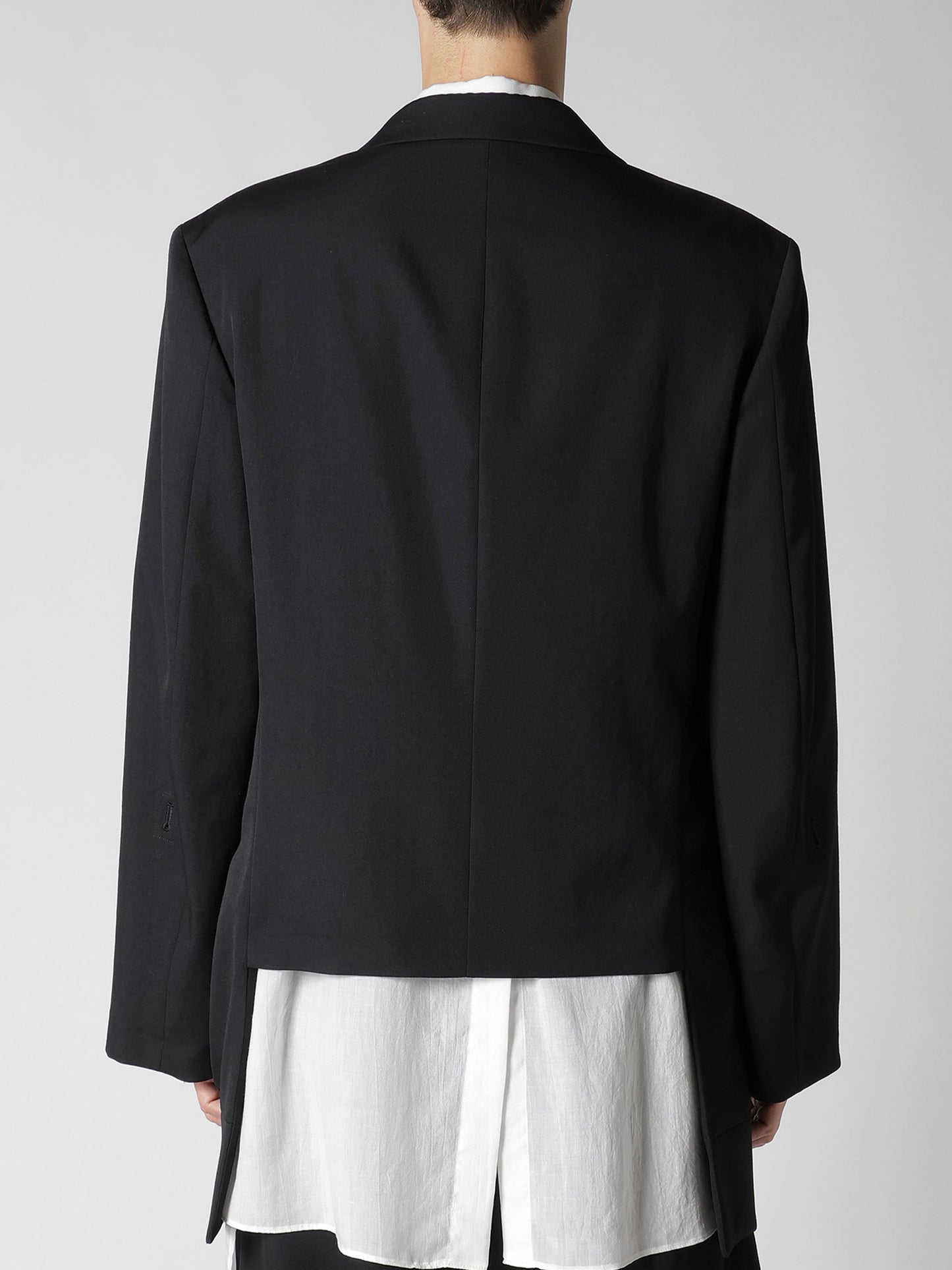【Yohji Yamamoto POUR HOMME - ヨウジヤマモト プールオム】WOOL GABARDINE DIAGONAL BUTTON JACKET(ジャケット)