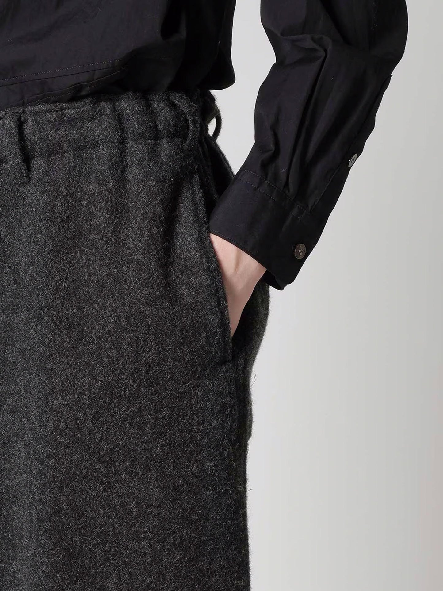 【Y's for men - ワイズフォーメン】"Y's for men × MASSES" WOOL HERRINGBONE PANT(パンツ/ブラック)