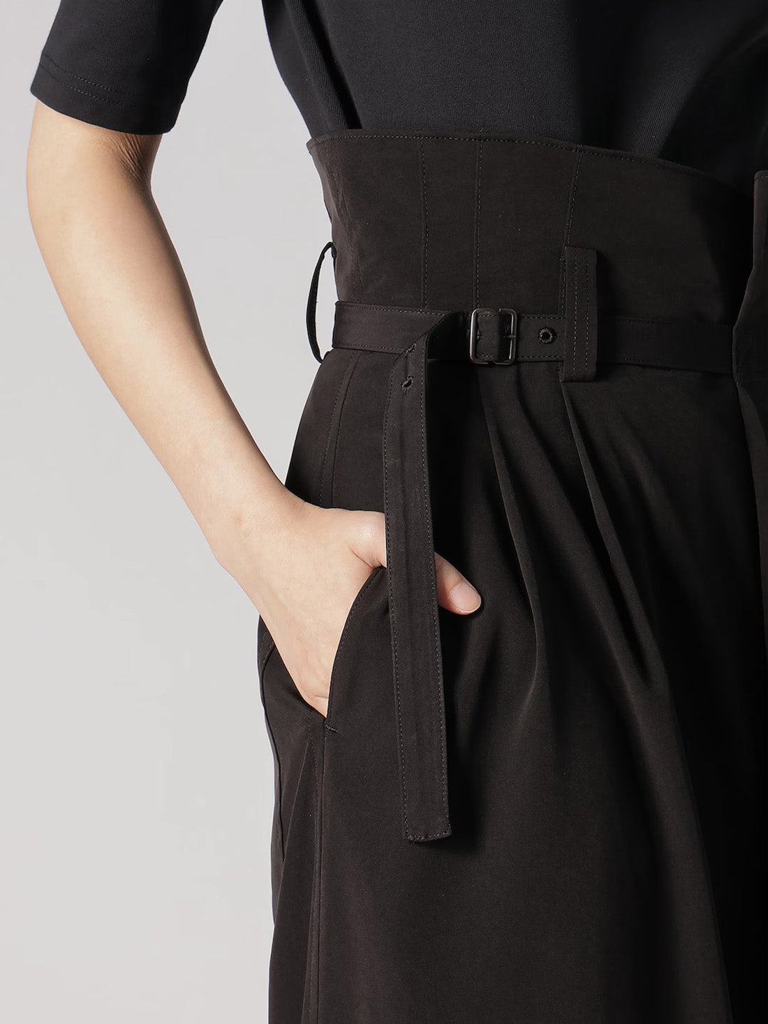 【Y's.... - ワイズビー】TA/PE SUPER VIYON TUSSER BAGGY PANTS / BLACK(パンツ/ブラック)