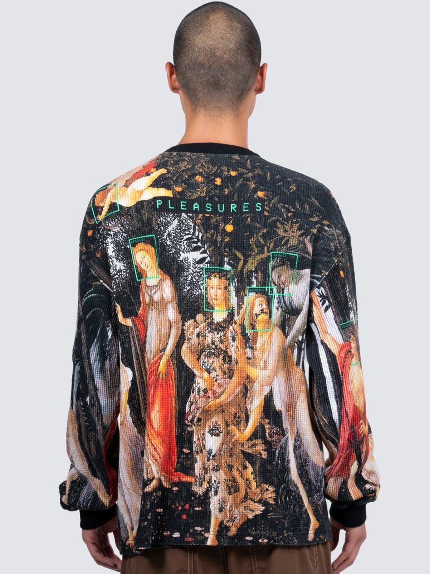 【PLEASURES - プレジャーズ】FACIAL THARMAL LONG SLEEVE / BLACK (ロンT/ ブラック)