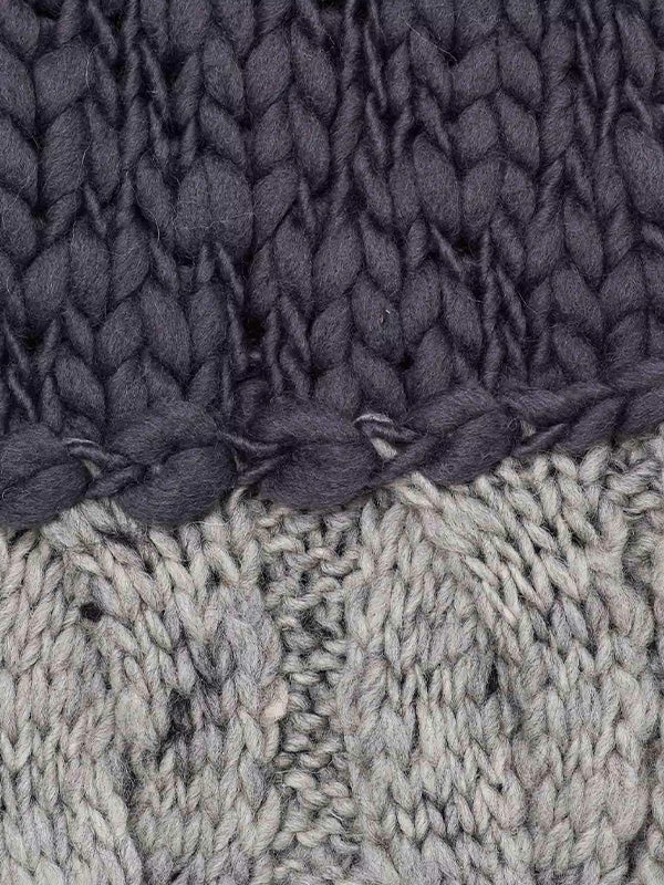 【Y's - ワイズ】PATCHED KNITTED SCARF/GRAY(マフラー/グレー)