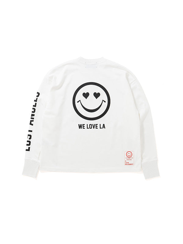 【Perfect ribs®×ALM】W ♥ LA Long Sleeve T Shirts / White(Tシャツ/ホワイト)