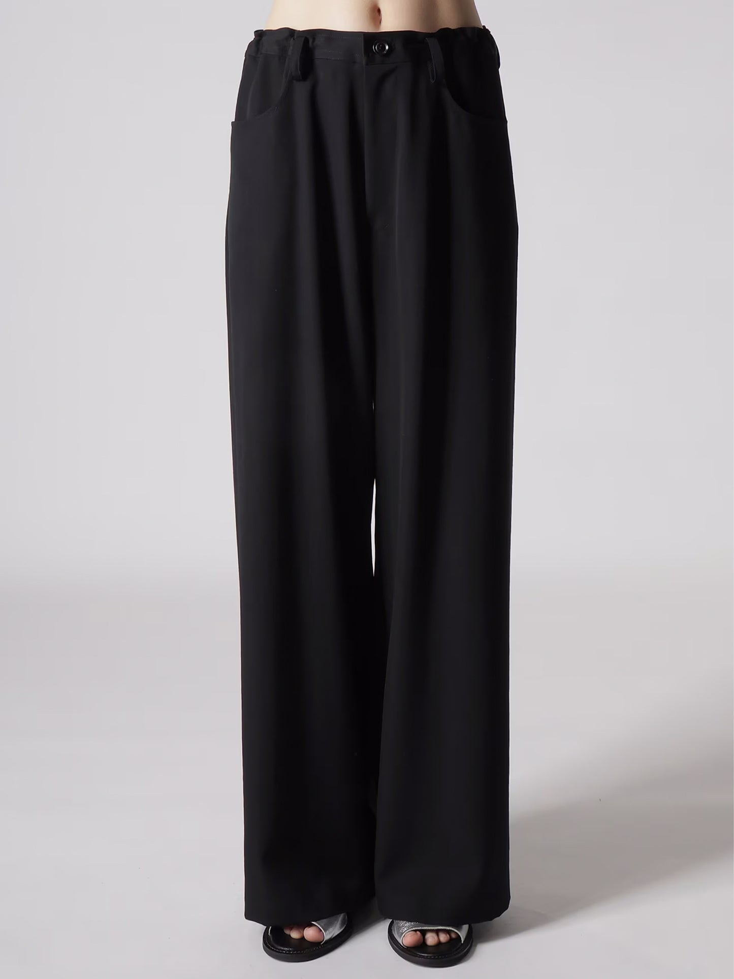 【Y's- ワイズ】WOOL GABARDINE LONG STRAIGHT PANTS/ BLACK(パンツ/ブラック)