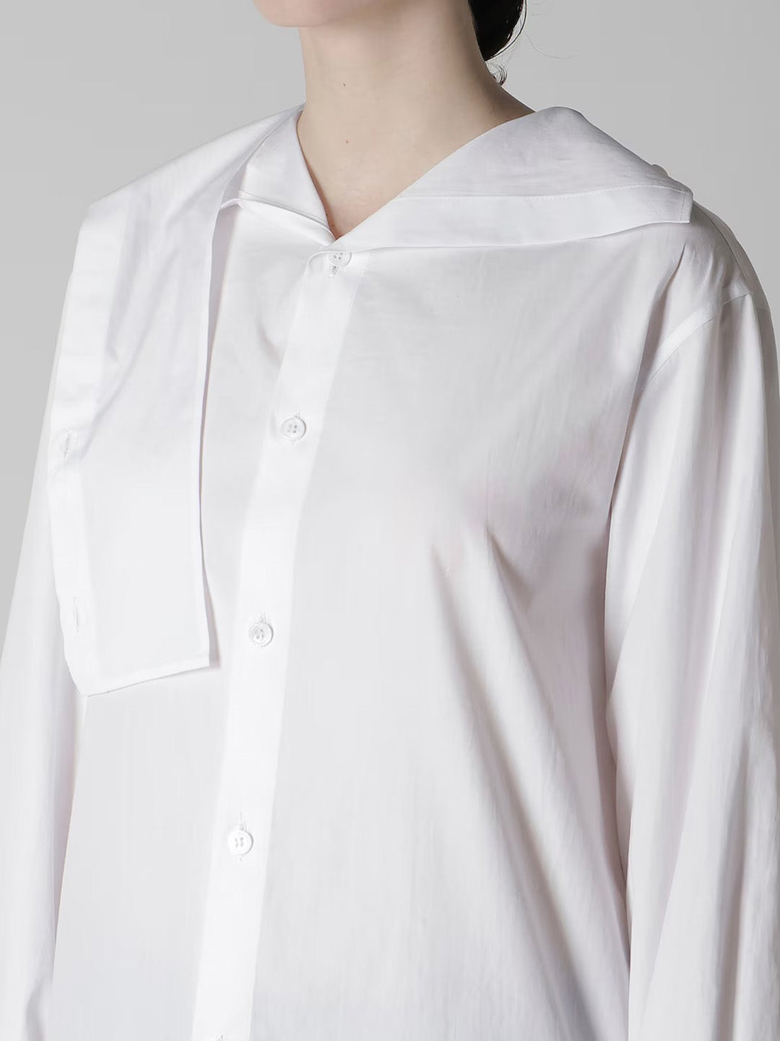 【Y's - ワイズ】100/2 BROAD SAILOR COLLAR BLOUSE /WHITE(シャツ/ホワイト)