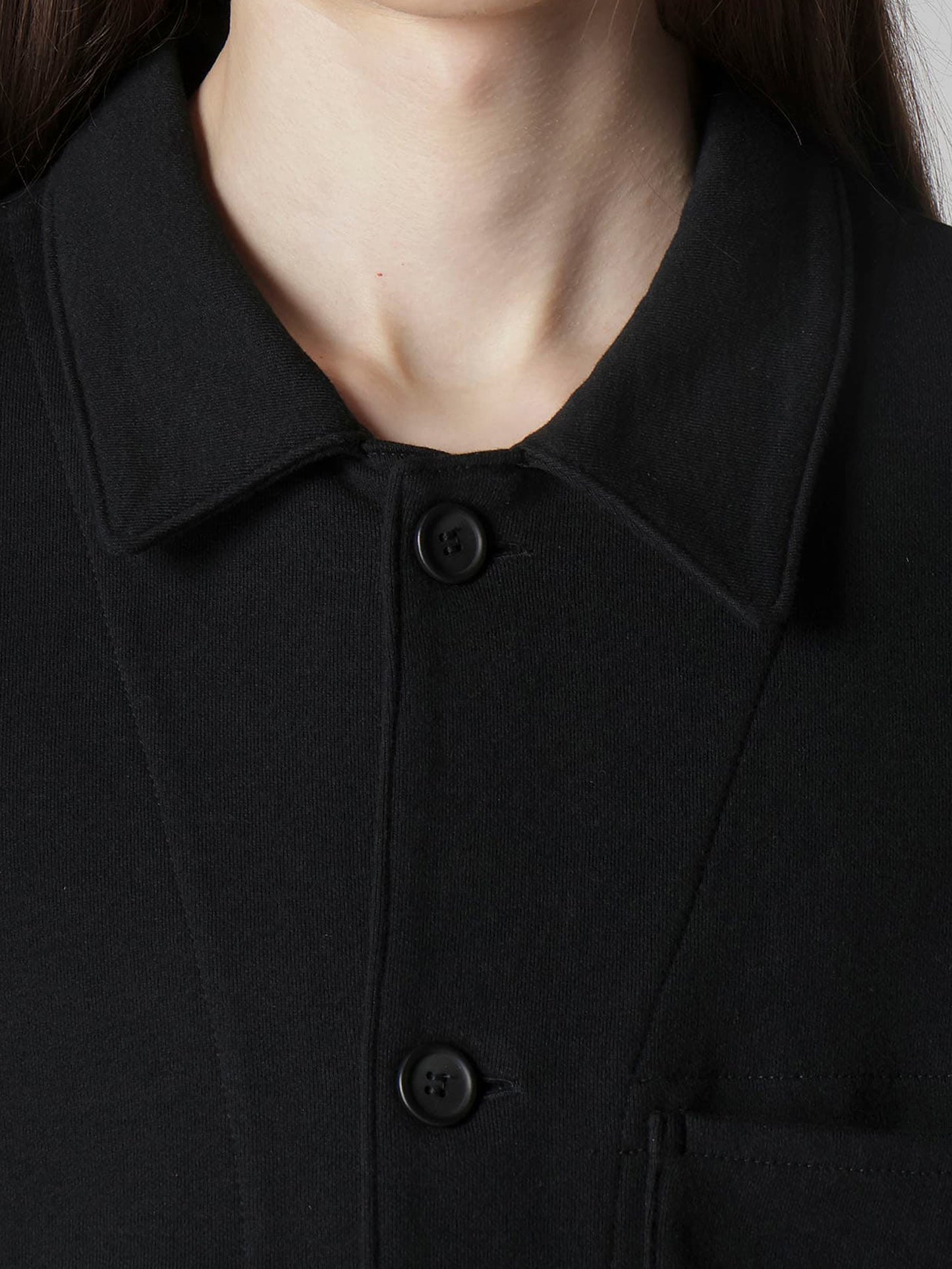 【Yohji Yamamoto POUR HOMME - ヨウジヤマモト プールオム】REGULATION FRENCH TERRY SHIRT JACKET(ジャケット/ ブラック)