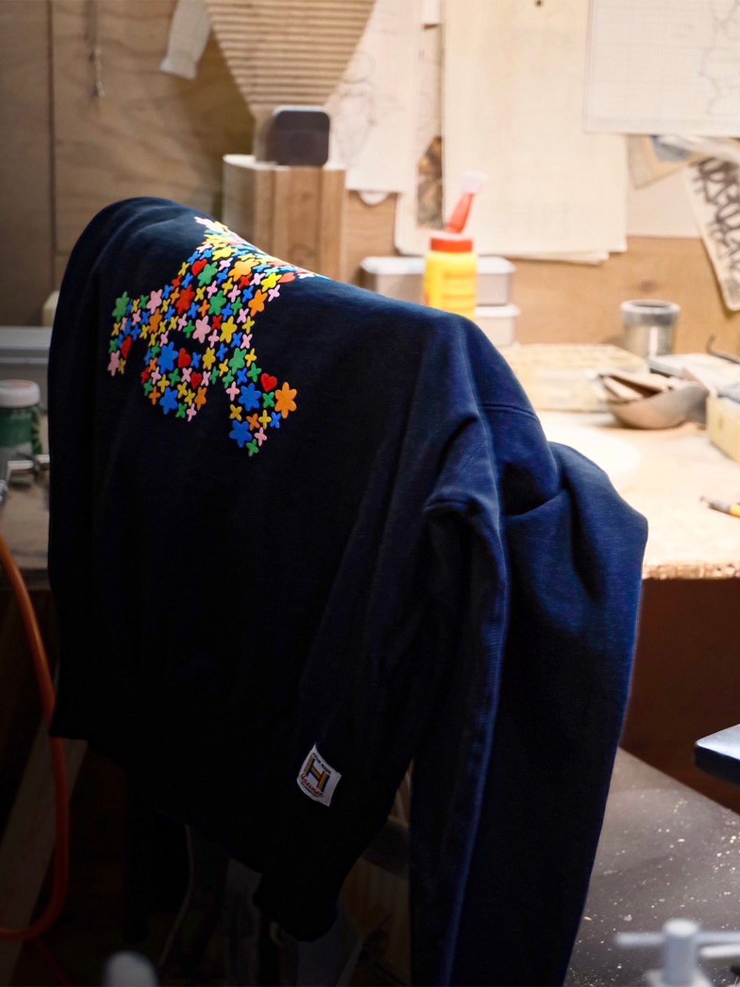 【Perfect ribs®︎ × HAROSHI】Strange Sleeve Crew Neck Sweat Shirt / Black(スウェットシャツ/ブラック)