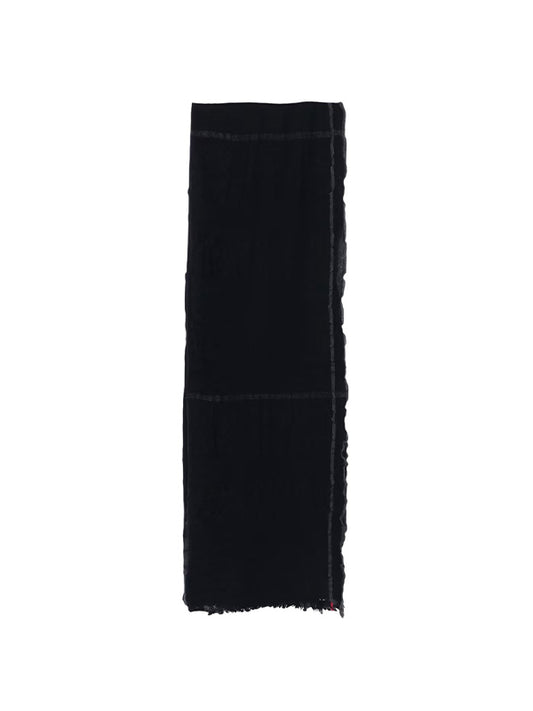 【Y's - ワイズ】W PLAID FRILL SCARF / BLACK (スカーフ/ブラック)