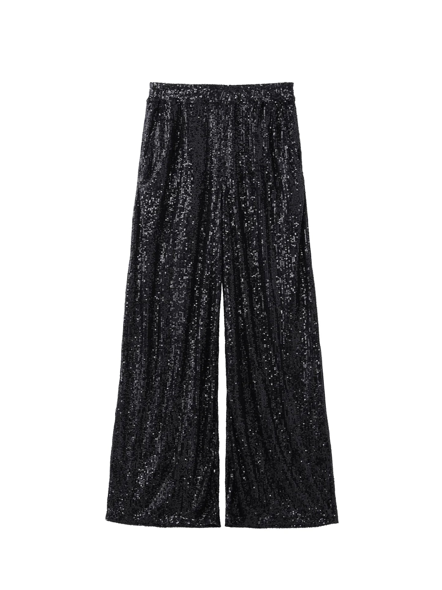 【JOHN LAWRENCE SULLIVAN - ジョンローレンスサリバン】SPANGLE WIDE PANTS(イージーパンツ/ブラック)