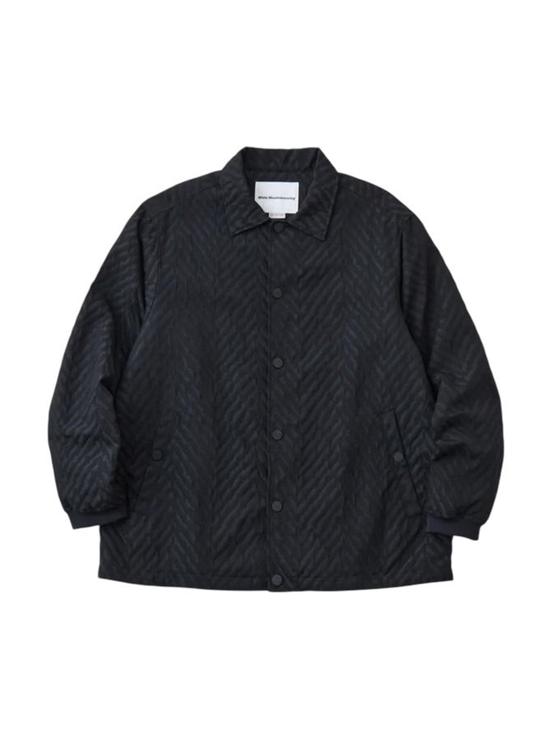 【White Mountaineering - ホワイトマウンテニアリング】WINDSTOPPER HERRINGBONE JACQUARD COACH JACKET / BLACK (ジャケット/ブラック)