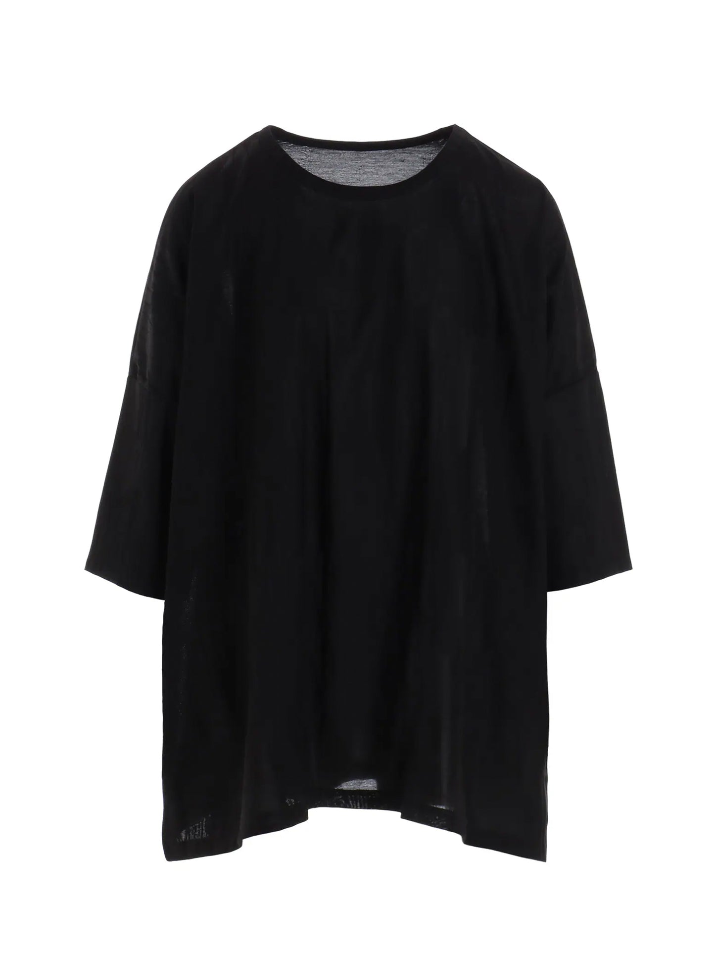 【Y's - ワイズ】BRUSH MARK LINKS ROUND NECK BIG T / BLACK (Tシャツ/ブラック)