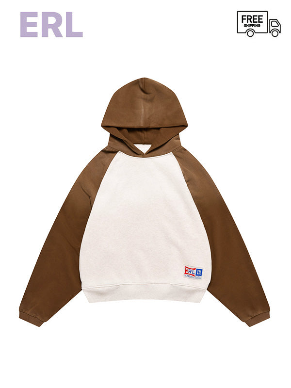 30%OFF【ERL - イーアールエル】UNISEX RAGLAN HOODIE KNIT BROWN(パーカー/ブラウン)