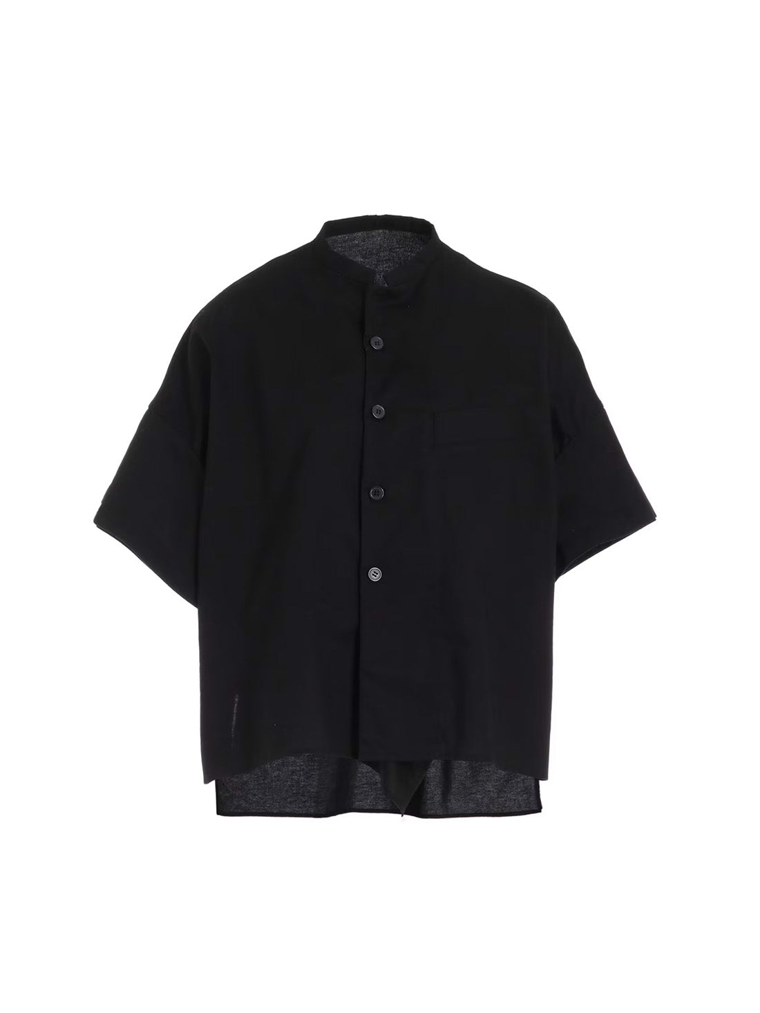 【Y's - ワイズ】Y's BORN PRODUT THIN COTTON TWILL HALF SLEEVE BOX SHIRT /BLACK(シャツ/ブラック)