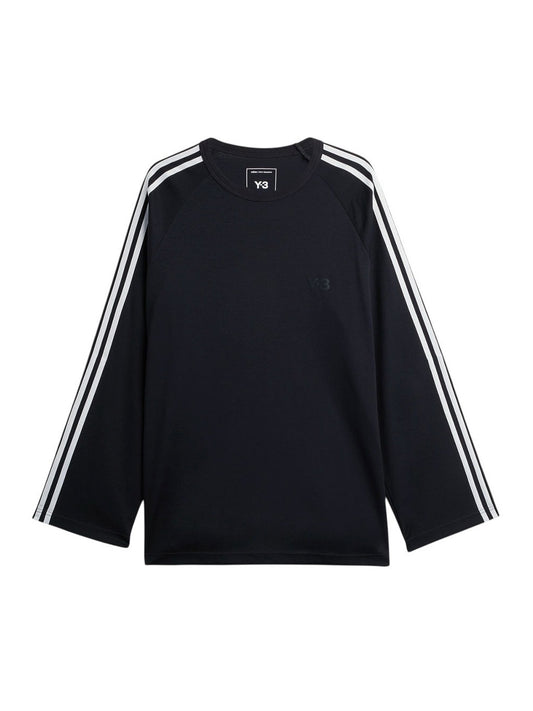 【Y-3 -ワイスリー】LONG SLEEVE TEE 3-STRIPES / BLACK(Tシャツ/ブラック)