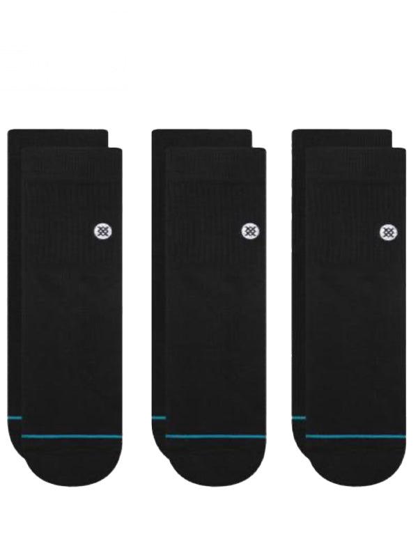 【STANCE - スタンス】ICON QUARTER 3 PACK SOCKS / BLACK(ソックス/ブラック)
