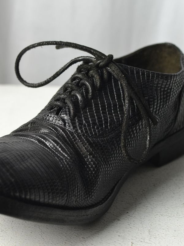 【Christian Peau - クリスチャンポー】CP INSTIP SHOES "Lizard Leather"/ BLACK(内羽根/シューズ)