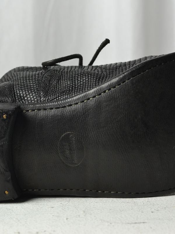 【Christian Peau - クリスチャンポー】CP INSTIP SHOES "Lizard Leather"/ BLACK(内羽根/シューズ)