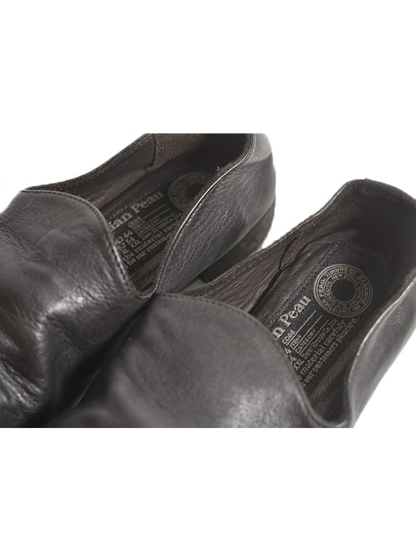 【Christian Peau - クリスチャンポー】CP SLIPON "Cow Leather"/ BLACK(外羽根/スリッポン)
