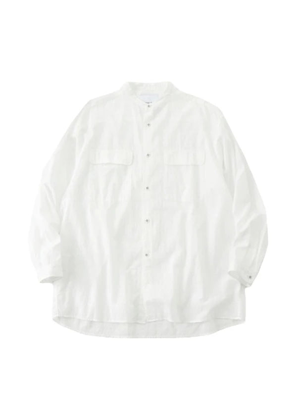 【White Mountaineering - ホワイトマウンテニアリング】BAND COLLAR SHIRT / WHITE (シャツ/ホワイト)