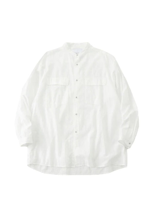 【White Mountaineering - ホワイトマウンテニアリング】BAND COLLAR SHIRT / WHITE (シャツ/ホワイト)