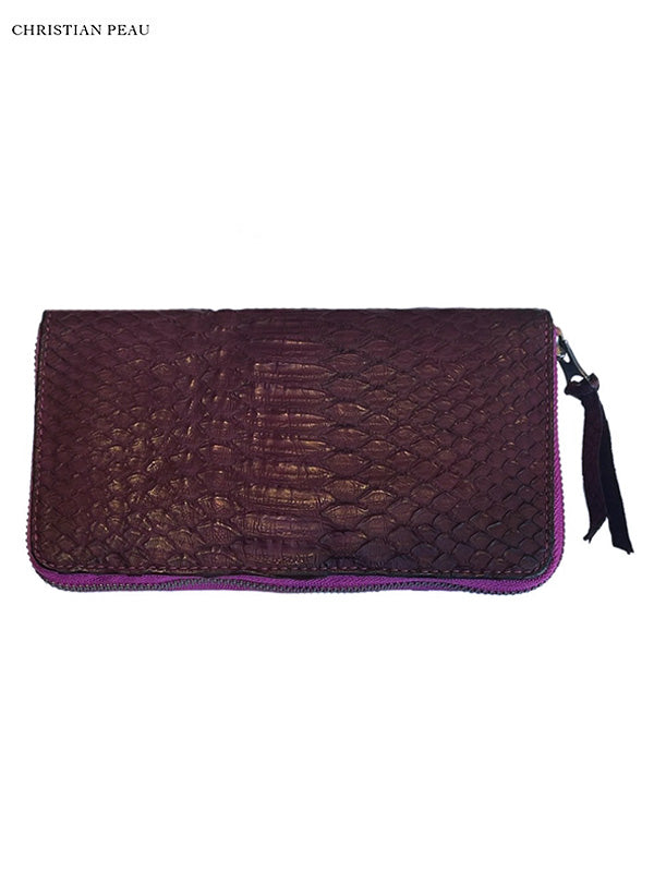 【Christian Peau - クリスチャンポー】CP B004 Wallet "Python Leather"/ PURPLE(財布)