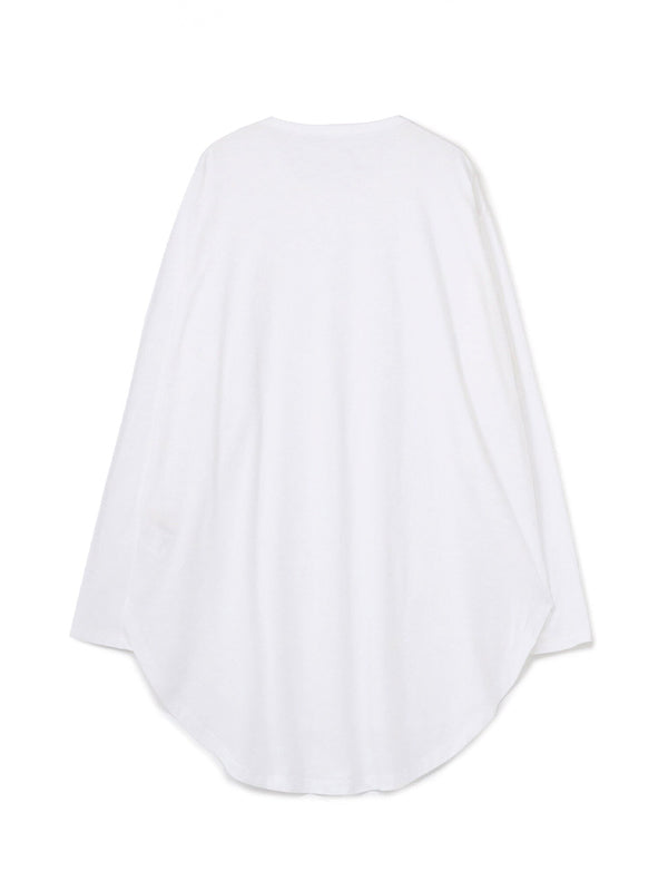 【Ground Y - グラウンドワイ】30/- COTTON JERSEY JUMBO ROUNDED HEM LONG SLEEVE T-SHIRT(Tシャツ/ホワイト)