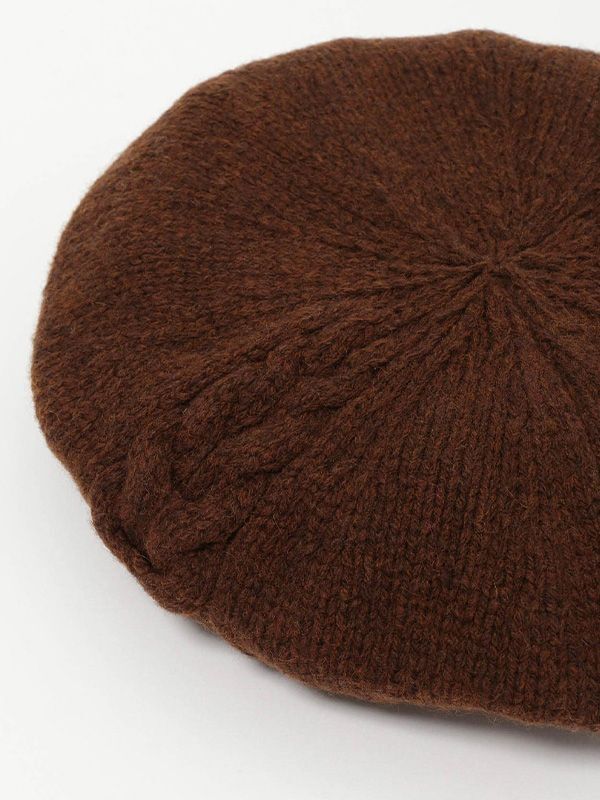 【Y's - ワイズ】KNITTED LAMBSWOOL BERET / BROWN (ベレー/ブラウン)