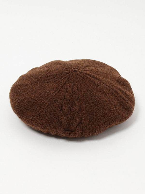 【Y's - ワイズ】KNITTED LAMBSWOOL BERET / BROWN (ベレー/ブラウン)