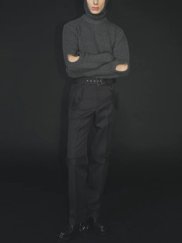 【JOHN LAWRENCE SULLIVAN - ジョンローレンスサリバン】Wool gabardine trench trousers(スラックス/ブラック)