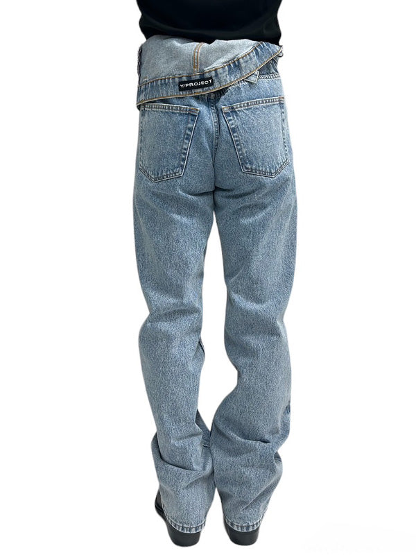 【Y/PROJECT - ワイプロジェクト】ASYMMETRIC WAIST JEANS / BLUE(デニムパンツ/ブルー)