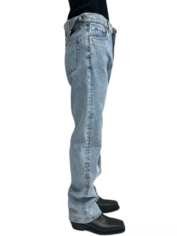 【Y/PROJECT - ワイプロジェクト】ASYMMETRIC WAIST JEANS / BLUE(デニムパンツ/ブルー)