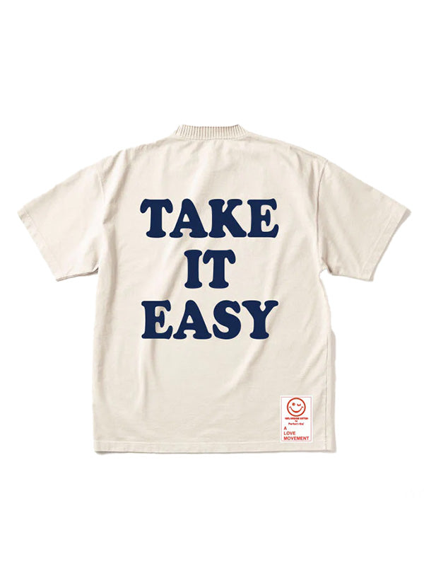 【Perfect ribs®×ALM】"TAKE IT EASY" Basic Short Sleeve T Shirt / Oatmeal(Tシャツ)