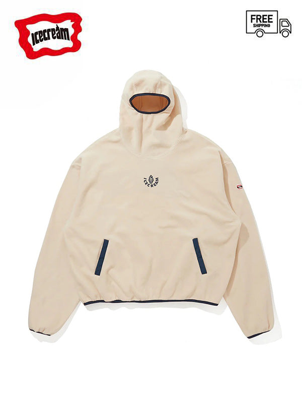 20%OFF【ICE CREAM - アイスクリーム】EMBROIDERED LOGO PIPING FLEECE HOODIE(フリース/ベージュ)